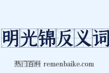 明光锦反义词是什么意思的图片